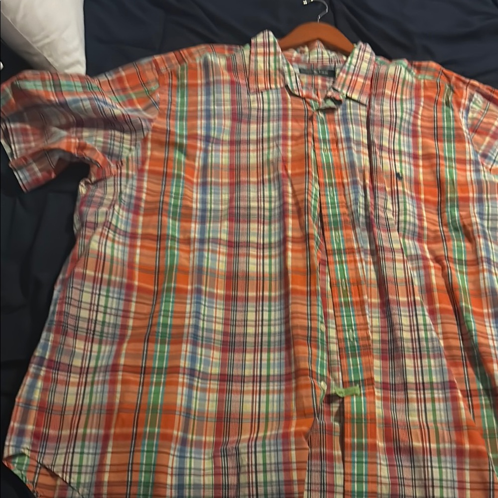 Polo by Ralph Lauren Casual Button Down Shirt in Orange and Green